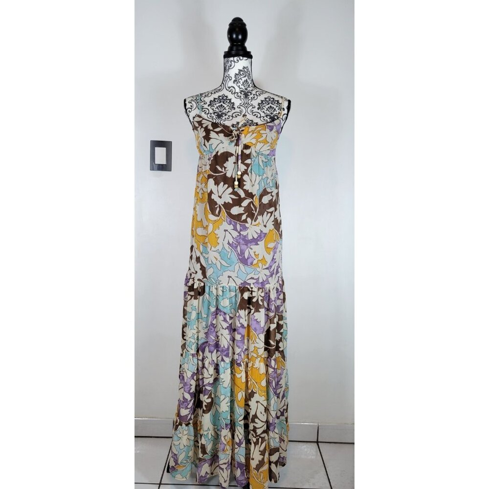 Women's Sonoma Casual Deep White Maxi Dress Drifter Brown Multi Size XS Multicol